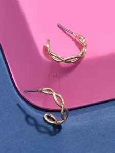 Accessorize Women Gold Crossover Hoop Earrings