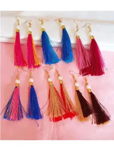 RICH AND FAMOUS Set of 6 Contemporary Tassel Drop Earrings