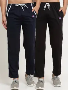 MACK JONNEY Men Pack Of 2 Black Solid Track Pants