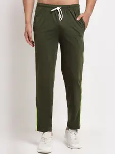 VIMAL JONNEY Men Olive Green Solid Regular Fit Track Pants