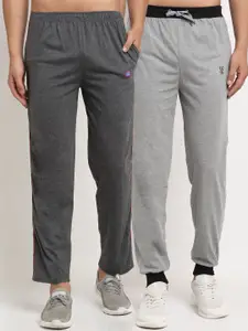 VIMAL JONNEY Men Pack Of 2 Grey Solid Track Pants