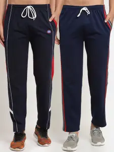 VIMAL JONNEY Men Pack of 2 Navy Blue Solid Regular Fit Track Pants