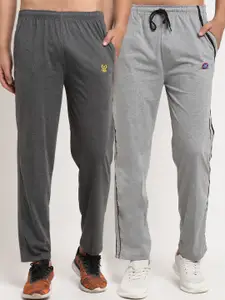 MACK JONNEY Men Pack Of 2 Grey Solid Track Pants