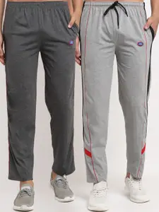 VIMAL JONNEY Men Pack Of 2 Grey Solid Regular Track Pants