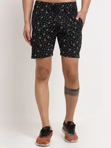VIMAL JONNEY Men Black Floral Printed Regular Fit Shorts