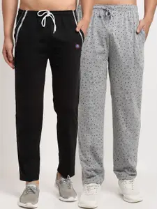 MACK JONNEY Men Pack Of 2 Grey & Black Regular Track Pants