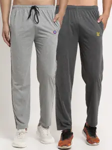 MACK JONNEY Men Pack Of 2 Grey Solid Regular-Fit Track Pants
