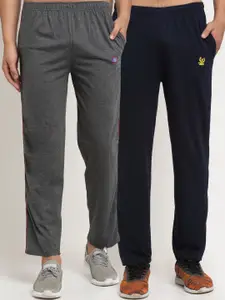 VIMAL JONNEY Men Pack of 2 Grey Solid Regular-Fit Track Pants
