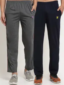 MACK JONNEY Men Pack of 2 Grey Solid Regular-Fit Track Pants