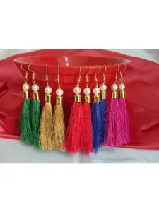 RICH AND FAMOUS Set Of 6 Contemporary Tassel Drop Earrings