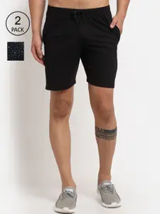 VIMAL JONNEY Men Pack Of 2 Black Regular Fit Shorts