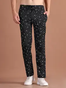 MACK JONNEY Men Black Printed Straight-Fit Track Pants
