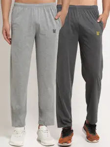 MACK JONNEY Men Pack Of 2 Grey Solid Regular Track Pants