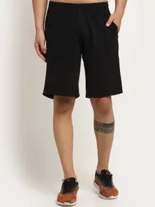 VIMAL JONNEY Men Black Solid Regular Fit Outdoor Sports Shorts