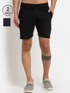 VIMAL JONNEY Men Set of 2 Black Shorts