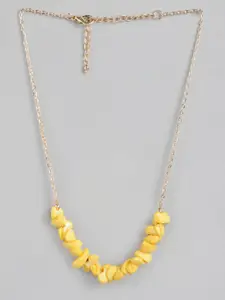 Blueberry Yellow Gold-Plated Handcrafted Beaded Necklace