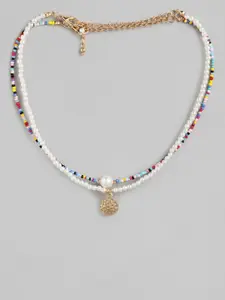 Blueberry Set of 2 Gold-Plated Handcrafted Beaded Necklaces