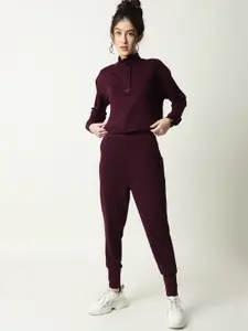 RAREISM Women Burgundy Sweatshirt