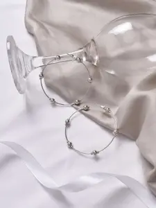 BEWITCHED Silver-Toned Circular Hoop Earrings