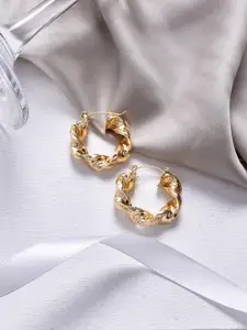 BEWITCHED Gold-Toned Contemporary Studs Earrings