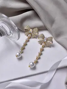 JOKER & WITCH Gold-Toned Contemporary Drop Earrings