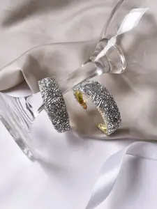 JOKER & WITCH Silver-Toned Contemporary Hoop Earrings