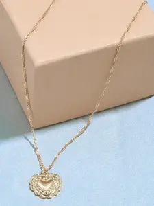 Accessorize Women Gold-Toned Carded Gifting Heart Coin Necklace