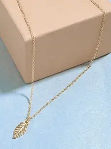 Accessorize London Women Gold-Toned Leaf Pendant Necklace