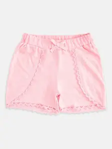 Pantaloons Junior Girls Pink Cotton Shorts