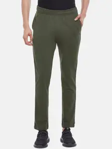 Ajile by Pantaloons Men Olive Green Slim-Fit Pure Cotton Track Pants