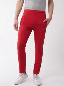 Masch Sports Men Red Solid Track Pants