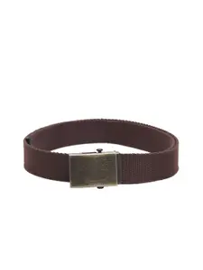 Calvadoss Men Brown Woven Design Cotton Canvas Belt