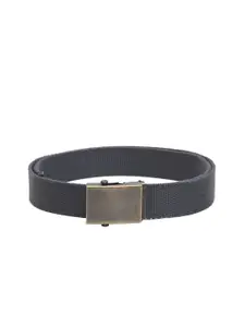 Calvadoss Men Grey Woven Design Cotton Canvas Belt
