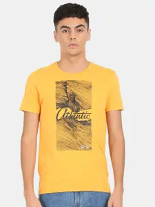 Arrow Men Yellow Printed T-shirt