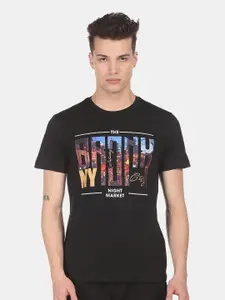 Arrow Men Black Printed T-shirt