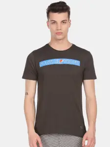 Flying Machine X Pepsi Men Charcoal Grey Typography Printed Pure Cotton T-shirt
