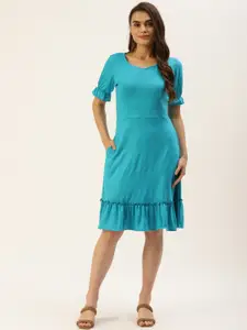 BRINNS Turquoise Blue A-Line Midi Dress