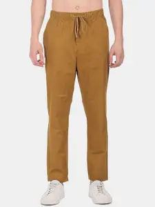Flying Machine Men Mustard Solid Trousers