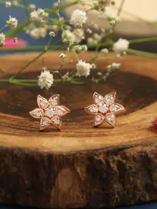 ZINU Rose Gold-Plated Contemporary Studs Earrings