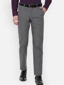 Louis Philippe Men Grey Slim Fit Winter Formal Trousers