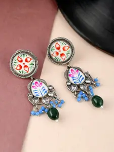Fabstreet Multicoloured Handpainted Drop Earrings