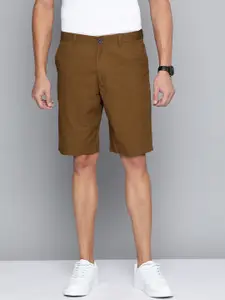 Indian Terrain Men Brown Woven Design Pure Cotton Shorts