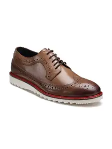 HATS OFF ACCESSORIES Men Tan Brown Genuine Leather Formal Brogues