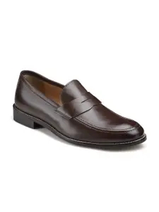 HATS OFF ACCESSORIES Men Brown Solid Leather Formal Slip-On Shoes