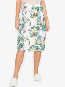 ZALORA BASICS Women Multicoloured Button Down Skirt with Slit