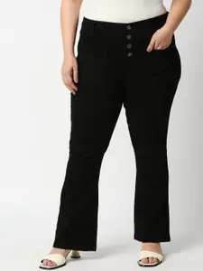 Freeform by High Star Women Plus Size Black Bootcut High-Rise Stretchable Jeans
