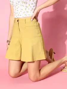 Athena Women Mustard Shorts