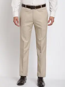 Cantabil Men Cream-Coloured Original Trousers