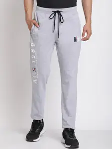 Cantabil Men Grey Melange Regular Fit Printed Cotton Track Pant