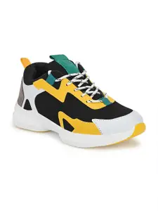 JOKATOO Men Yellow & White Colourblocked Running Shoes